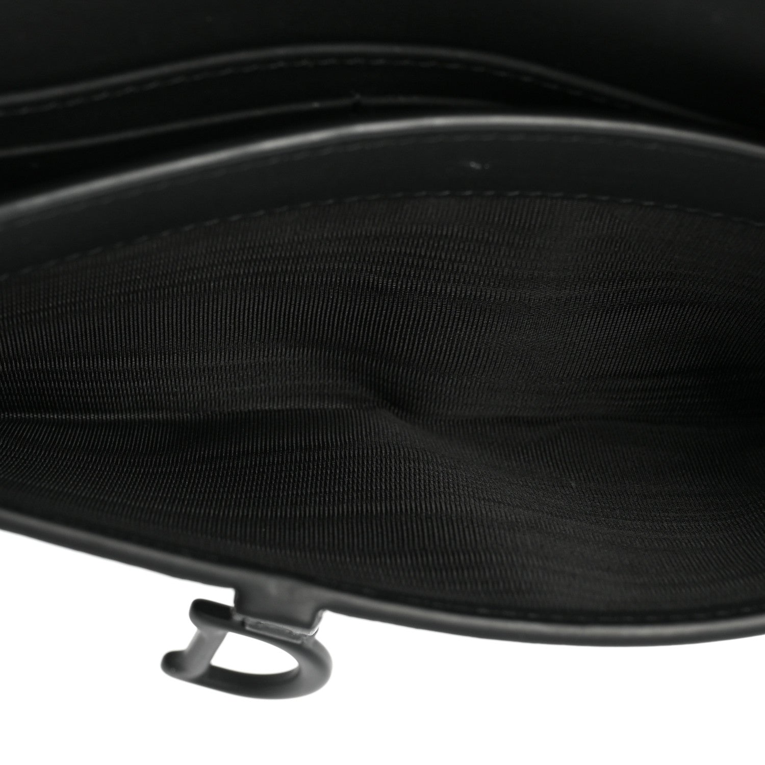 Christian Dior Ultra Matte Calfskin Saddle Chain Wallet Pouch Black 8 of 18