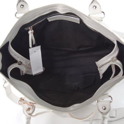 Balenciaga Chevre Silver Metallic Edge Hardware City White 6 of 12