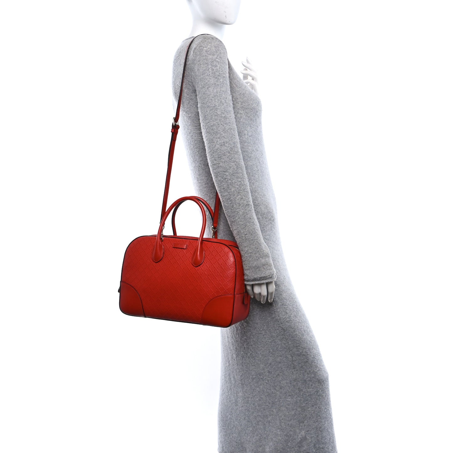 Bright Diamante Top Handle Bag Red