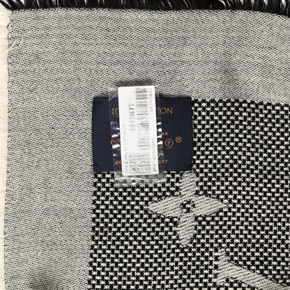 Louis Vuitton Silk Wool Monogram Neo Natte Shawl Black 2 of 3