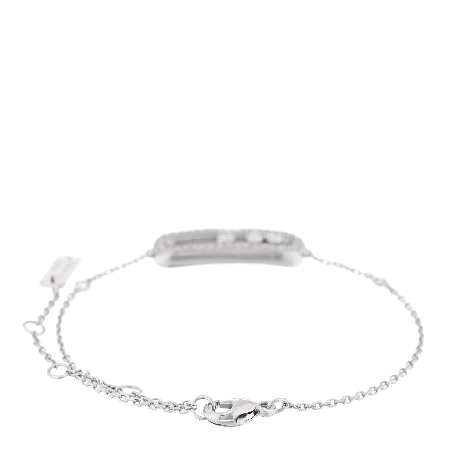 18K White Gold Diamond Classic Baby Move Pave Bracelet