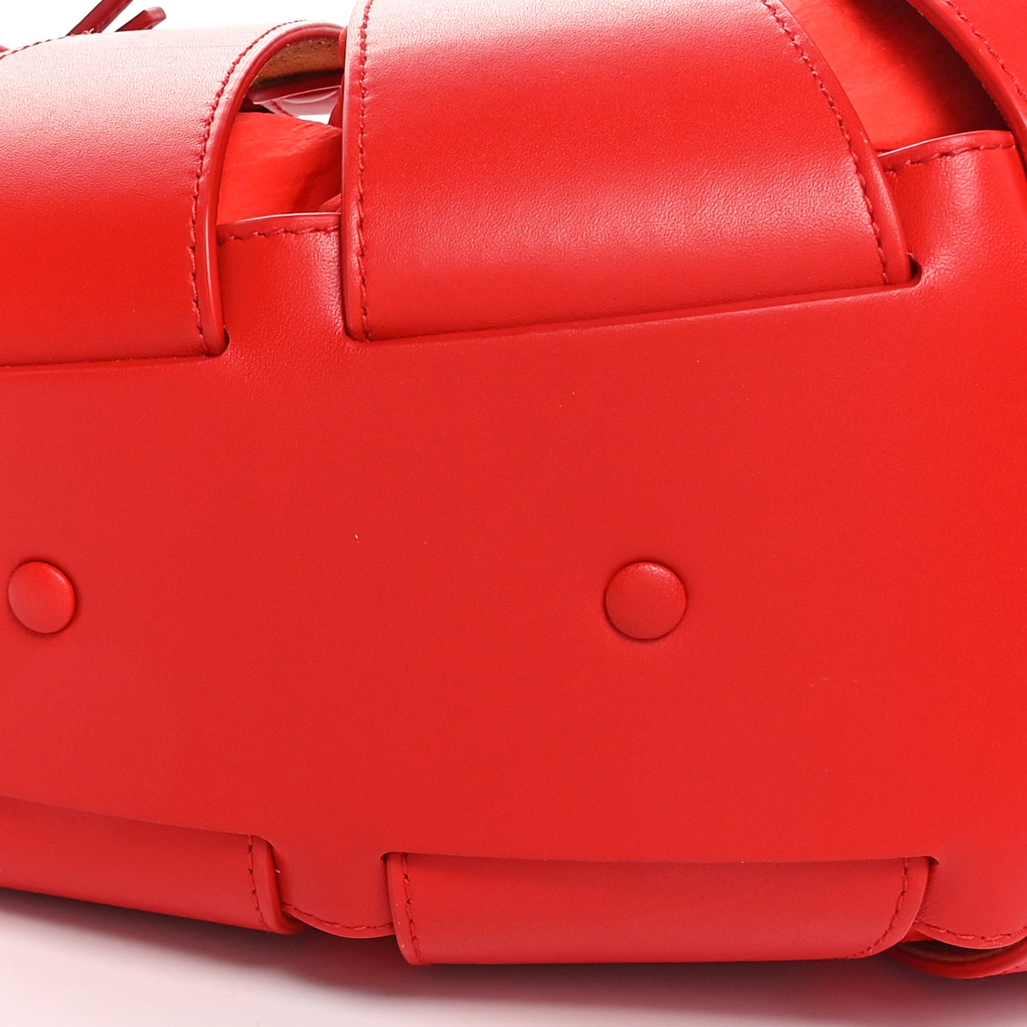 French Calfskin Shell Bag Chili Tomato