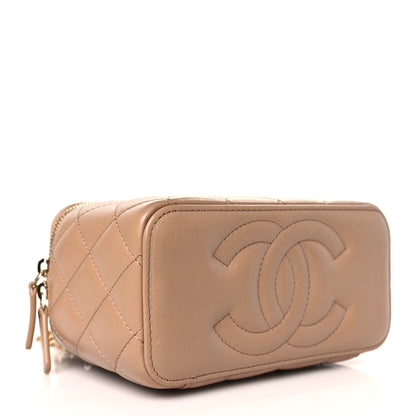 Chanel Lambskin Quilted Small Pillow Crush Vanity Case With Chain Beige 4 of 9