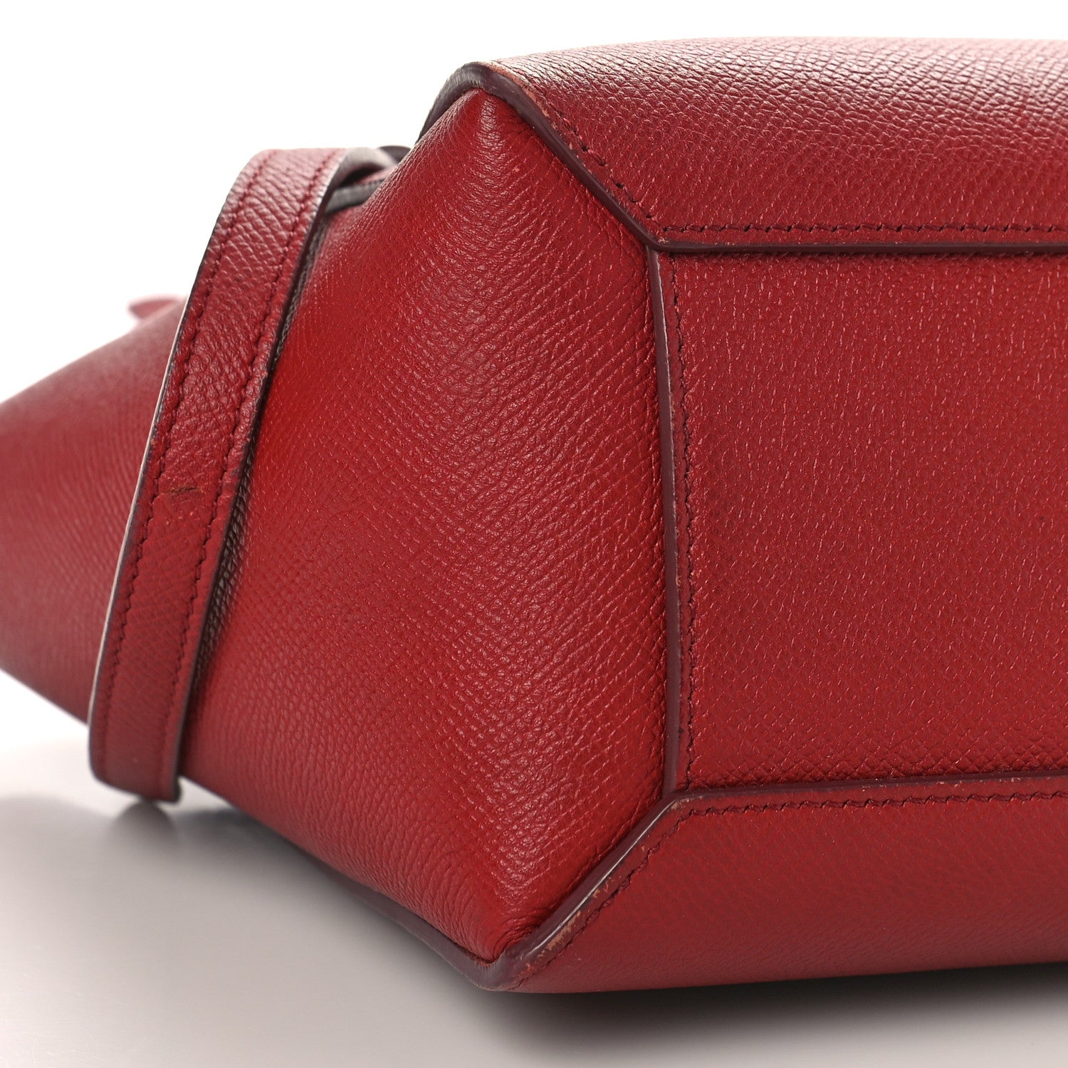 Celine Grained Calfskin Nano Belt Bag Ruby 7 of 15
