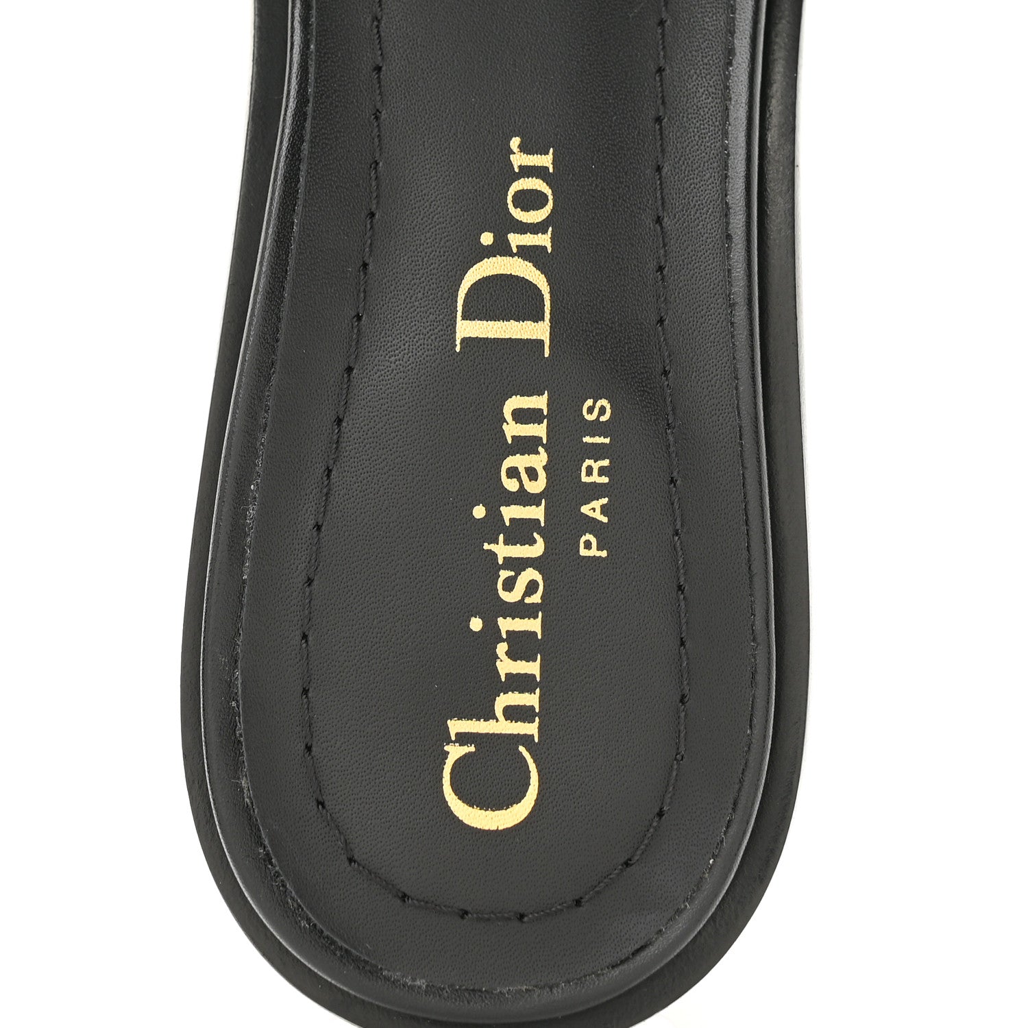 Christian Dior Calfksin Pearl Embroidered Dway 35mm Slide Sandals 35 Black 7 of 10