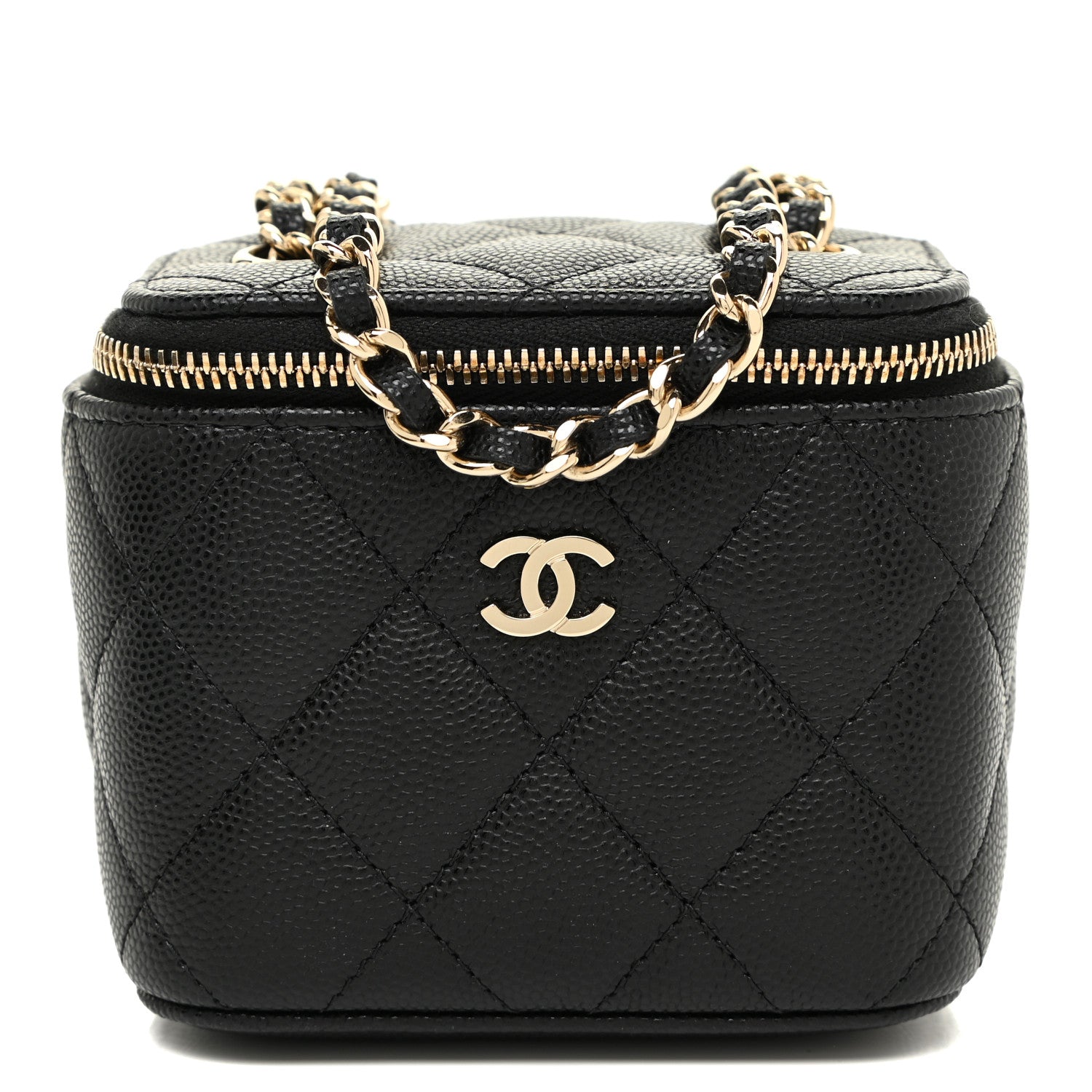 Chanel Caviar Quilted Mini Vanity Case With Chain Black 1 of 10