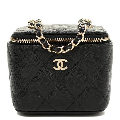 Chanel Caviar Quilted Mini Vanity Case With Chain Black 1 of 10