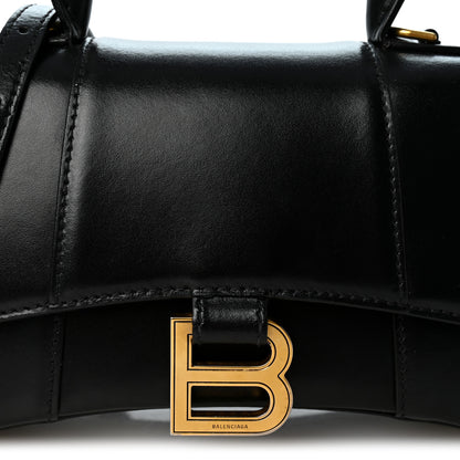 Balenciaga Shiny Box Calfskin Hourglass Top Handle Bag XS Black 7 of 9