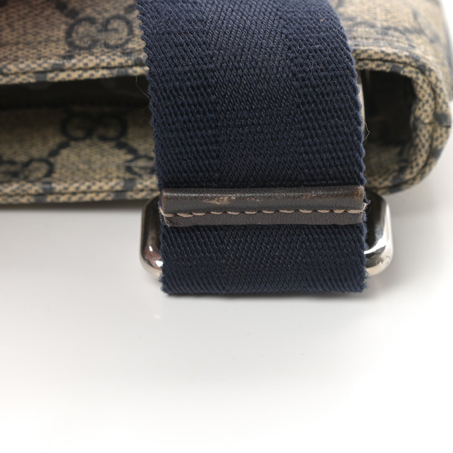 GG Plus Monogram Large Flat Messenger Bag Beige Blue