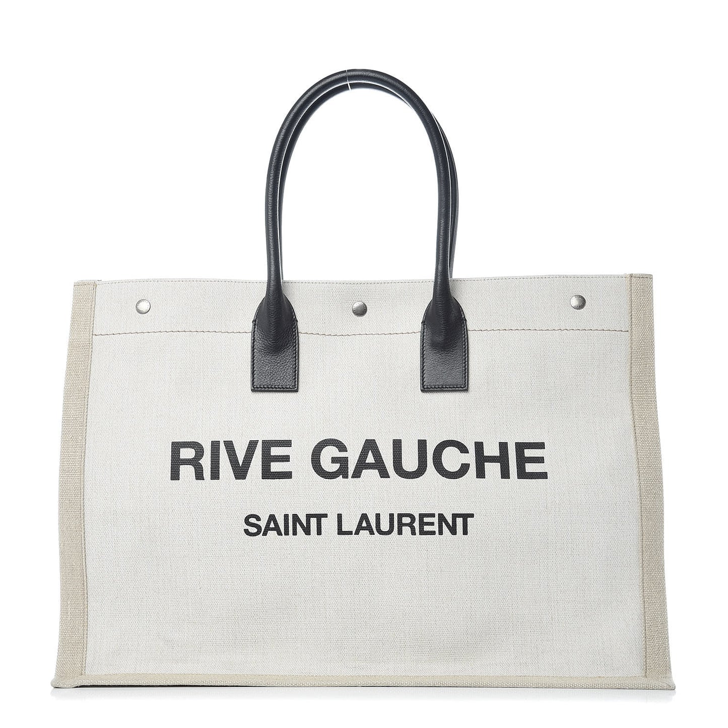Linen Calfskin Rive Gauche Tote Optic White