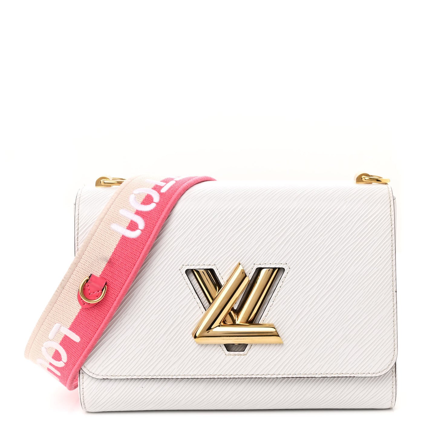 Epi Twist Shoulder Bag MM White Pink