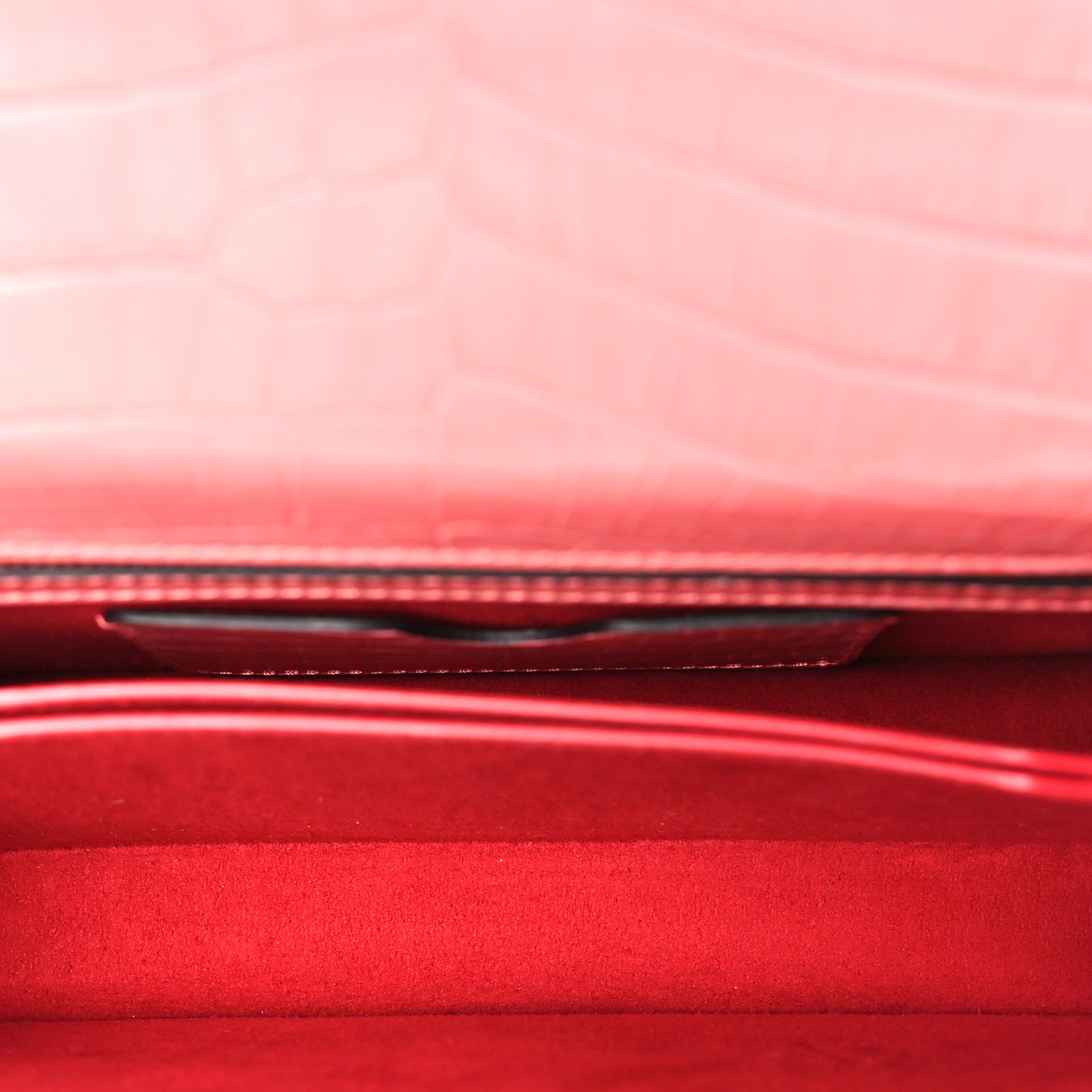 Shiny Crocodile Embossed Jeweled Satchel Pink