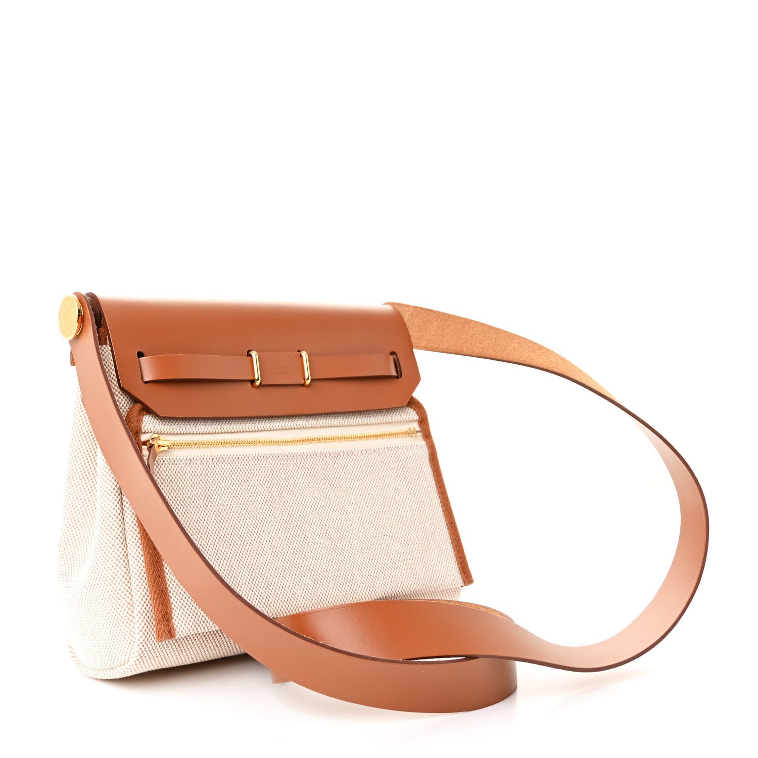 Hermes Military Toile Vache Hunter Herbag Zip Retourne 20 Ecru Beige Fauve 3 of 11