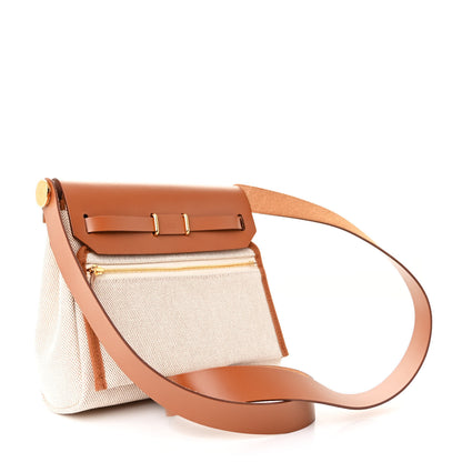Hermes Military Toile Vache Hunter Herbag Zip Retourne 20 Ecru Beige Fauve 3 of 11