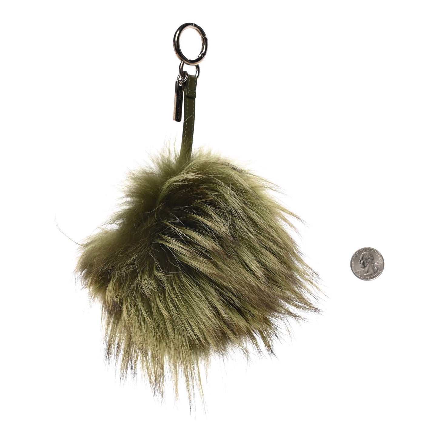 Fox Mink Rabbit Fur Vitello Flamingo Kooky Monster Bag Bug Charm Verde Multicolor Olive