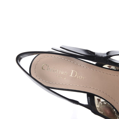 Christian Dior Embroidered Calfskin Beaded Sweet D Sling-Back Pumps 36 Black Turquoise 7 of 9
