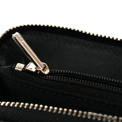 Chanel Caviar Quilted Crystal Zip Around Coin Purse Wallet Black 8 of 9