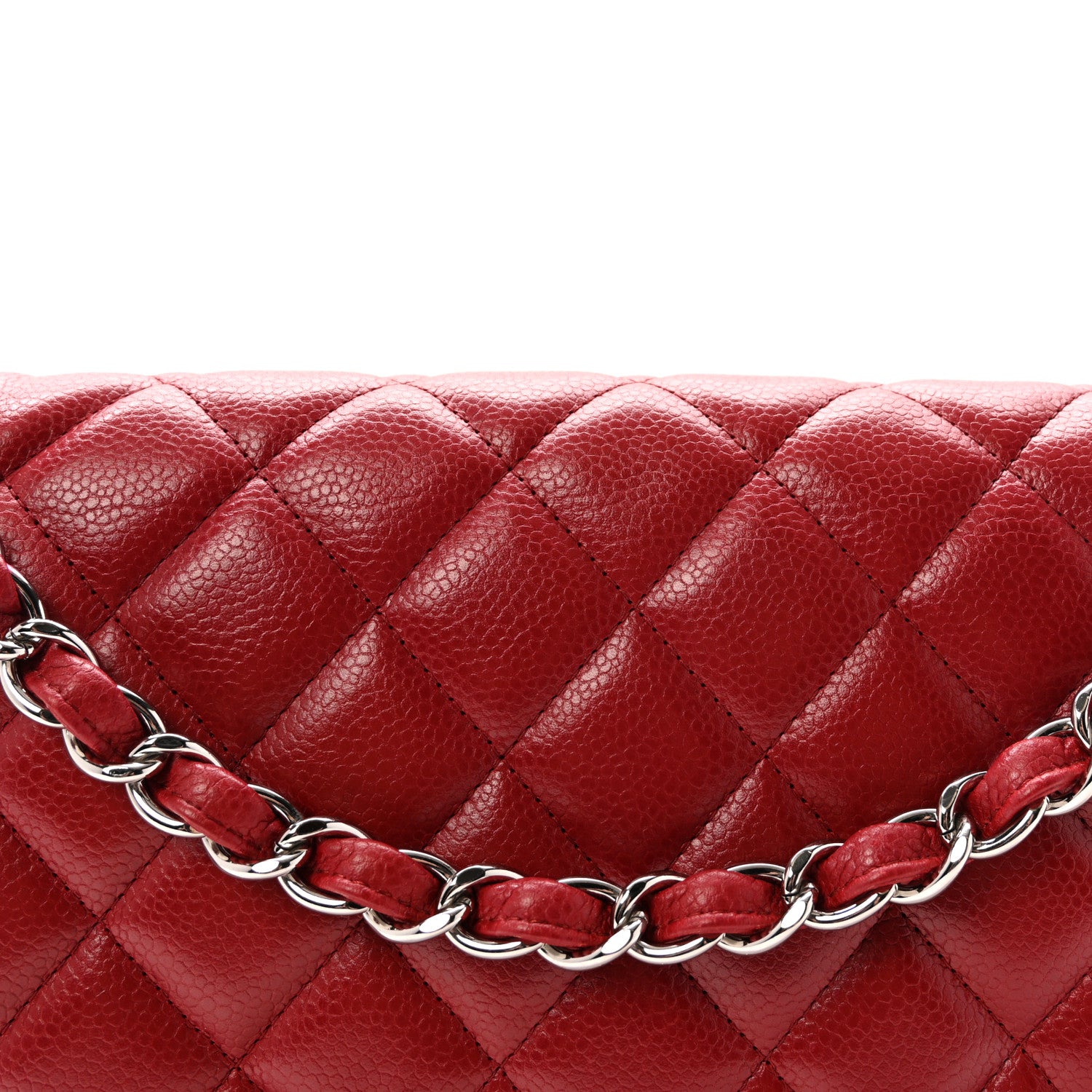 Chanel Caviar Quilted Jumbo Double Flap Red 8 of 10