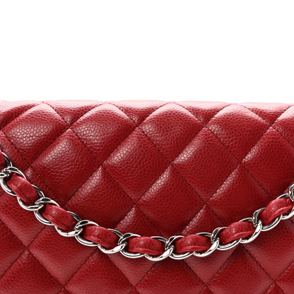 Chanel Caviar Quilted Jumbo Double Flap Red 8 of 10