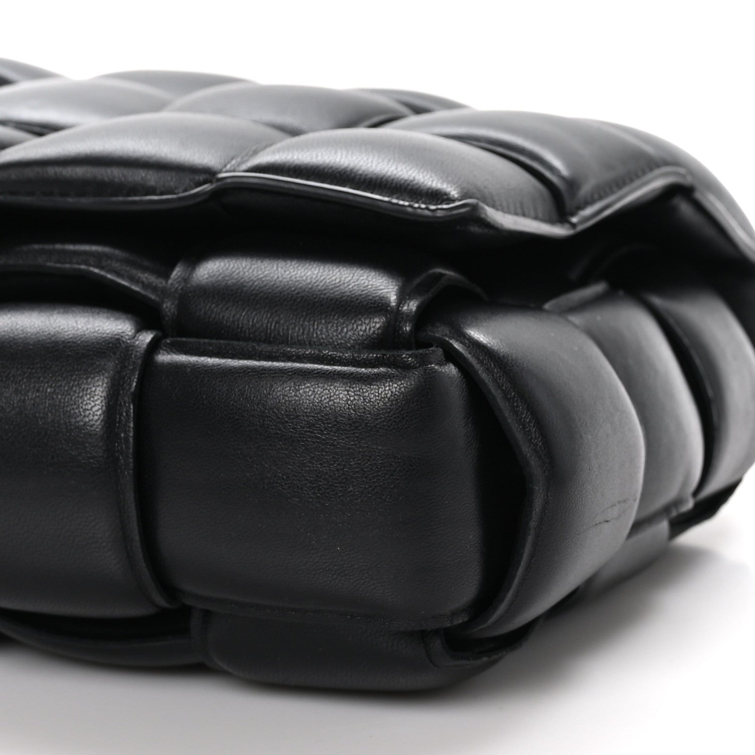 Bottega Veneta Lambskin Maxi Intreccio Padded Chain Cassette Crossbody Bag Black 9 of 14