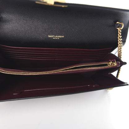 Saint Laurent Grain De Poudre Monogram Cassandra Chain Wallet Black Rouge Legion 5 of 8
