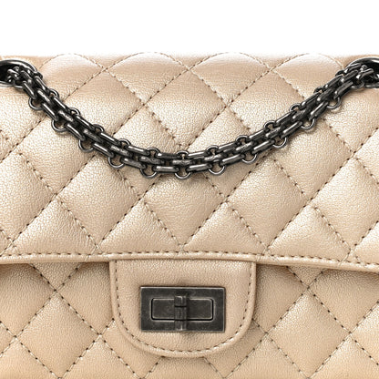 Chanel Metallic Sheepskin Quilted 2.55 Reissue Mini Flap Beige 8 of 11