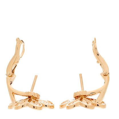 Van Cleef & Arpels 18K Rose Gold Diamond Small Frivole Pave Earrings 3 of 4