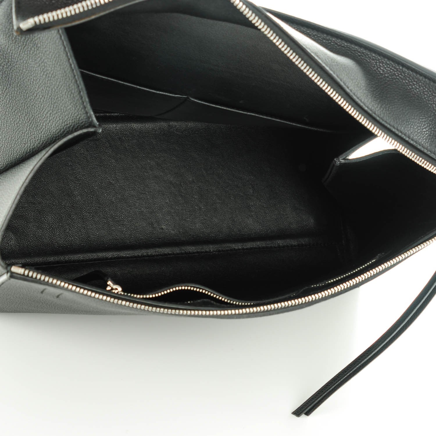 Celine Drummed Calfskin Medium Edge Shoulder Bag Black 5 of 7