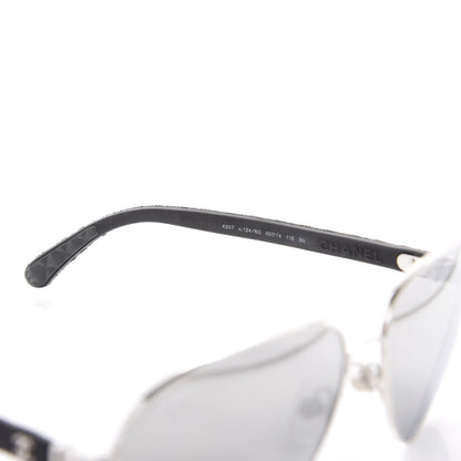 Chanel Pilot Quilting Sunglasses 4207 Silver 5 of 9