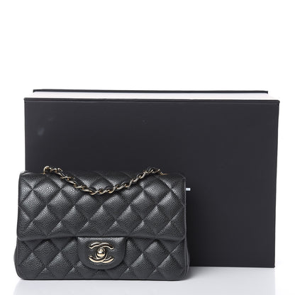 Chanel Caviar Quilted Mini Rectangular Flap Dark Grey 10 of 10