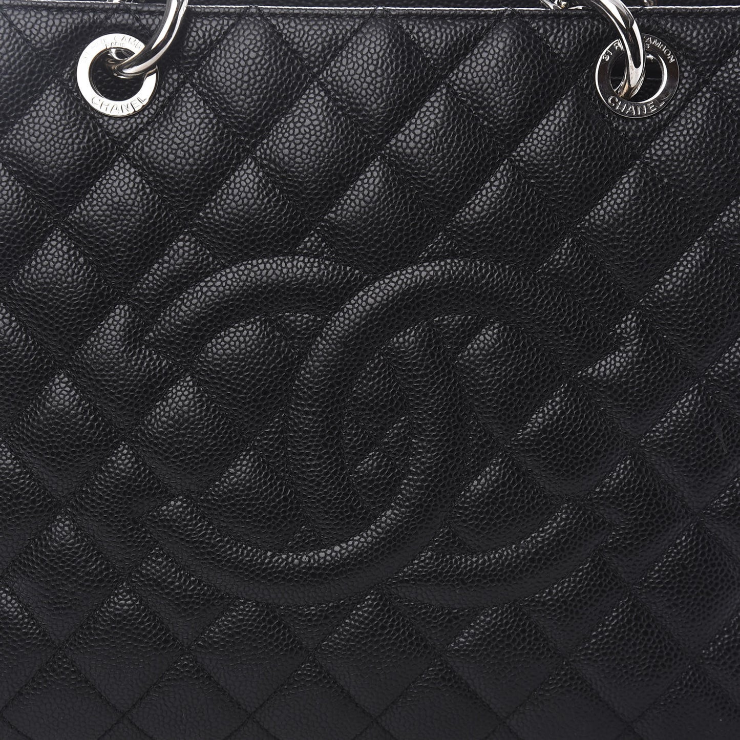 Caviar Quilted Grand Shopping Tote GST Black
