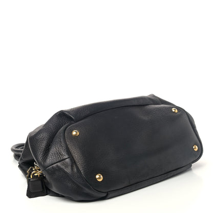 Prada Cervo Deerskin Satchel Black 3 of 9