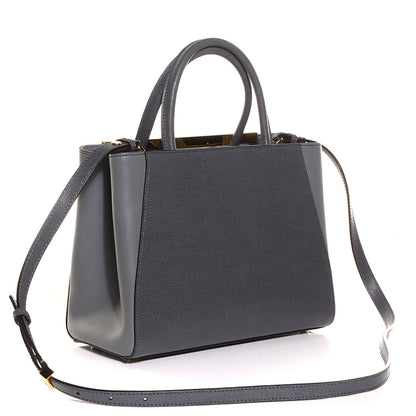Fendi Vitello Elite Petite 2Jours Tote Grigio Grigio Chiaro 3 of 10