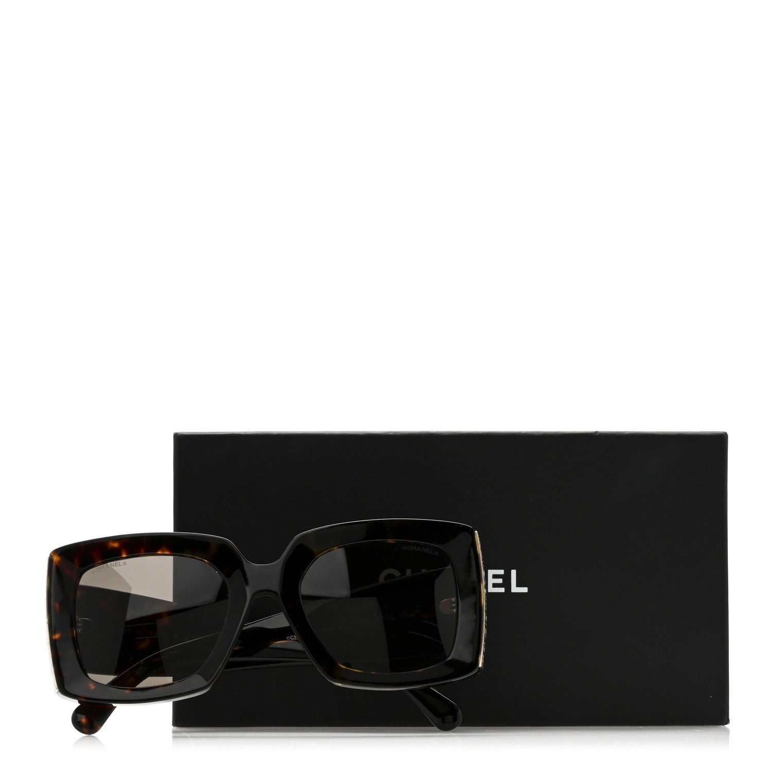 Chanel Acetate Rectangle Sunglasses 5435-A Tortoise 7 of 7