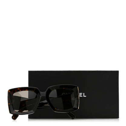 Chanel Acetate Rectangle Sunglasses 5435-A Tortoise 7 of 7