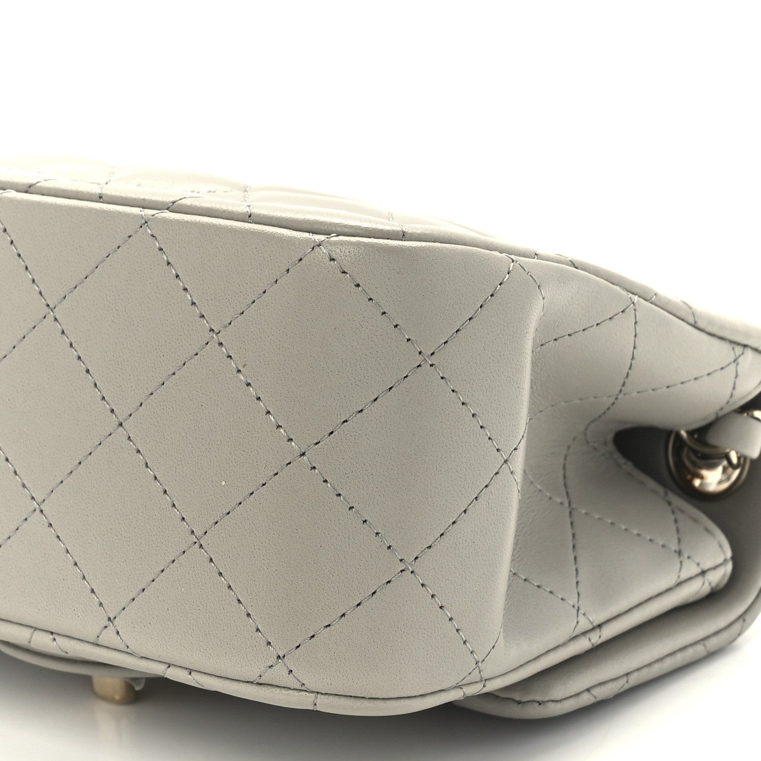 Chanel Lambskin Quilted Mini Square Flap Light Grey 12 of 13