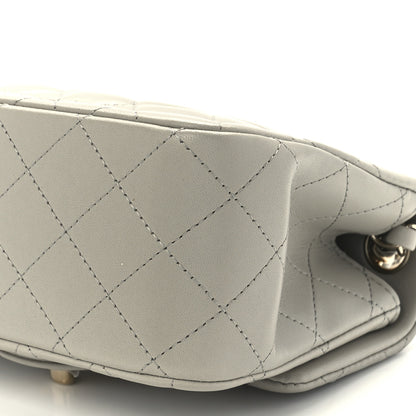 Chanel Lambskin Quilted Mini Square Flap Light Grey 12 of 13