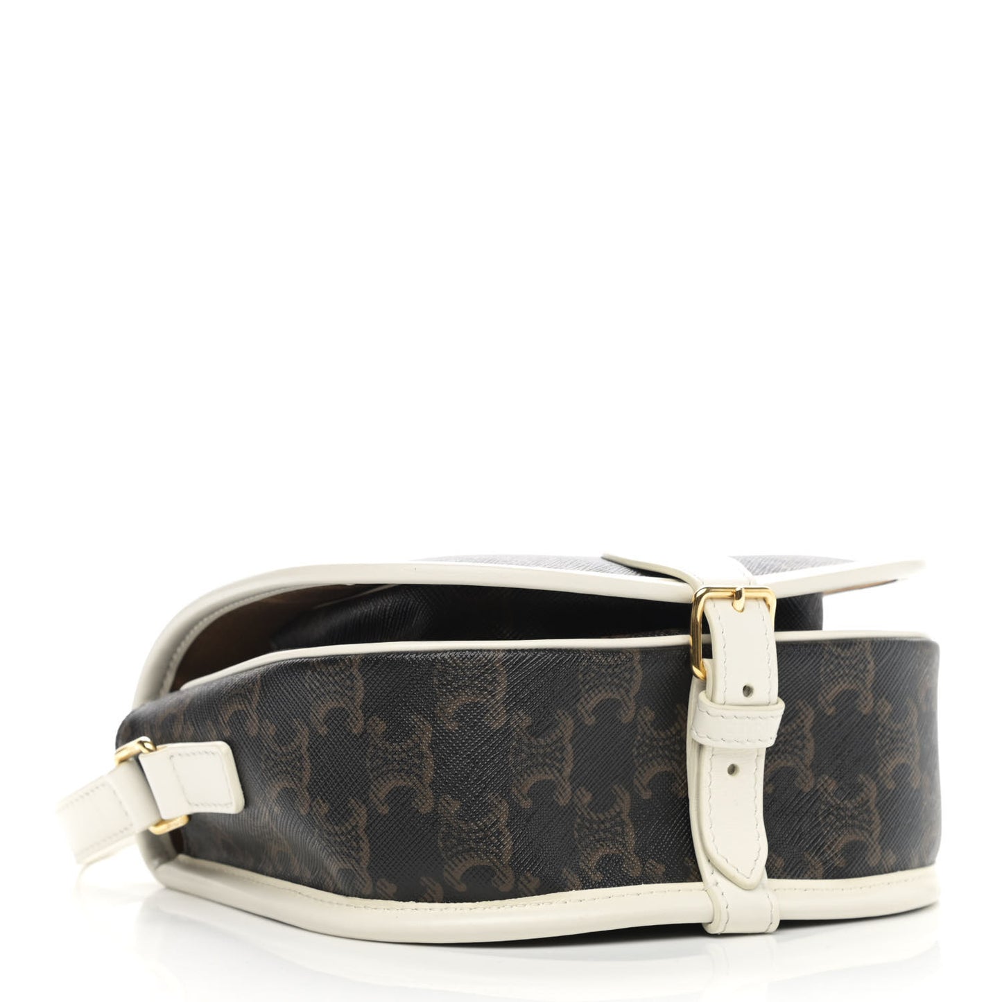 Triomphe Canvas Medium Folco Bag White
