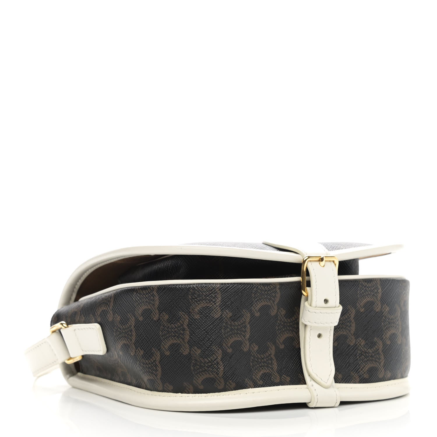 Celine Triomphe Canvas Medium Folco Bag White 3 of 11