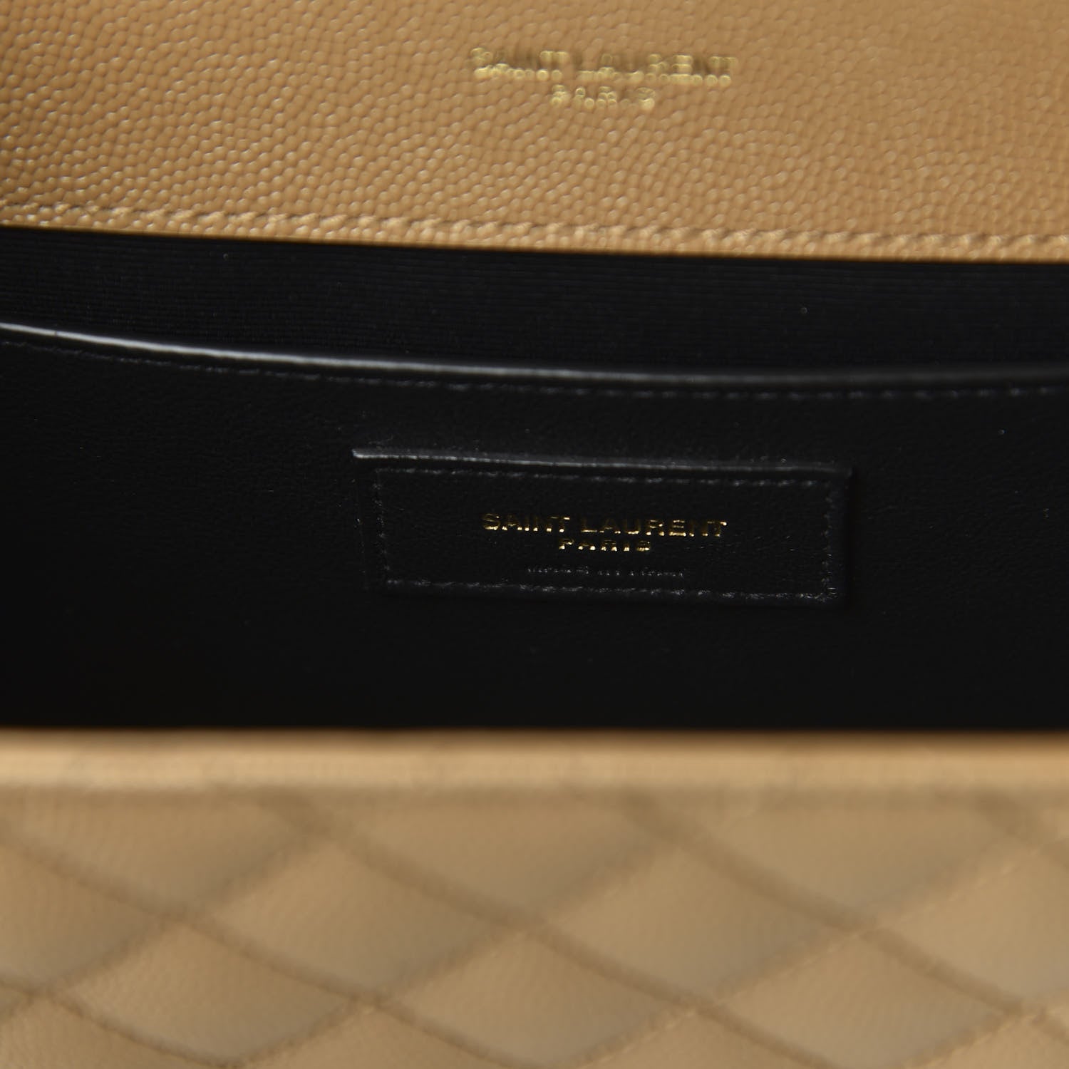 Saint Laurent Grain De Poudre Textured Mixed Matelasse Medium Triquilt Monogram Satchel Dark Latte 8 of 9