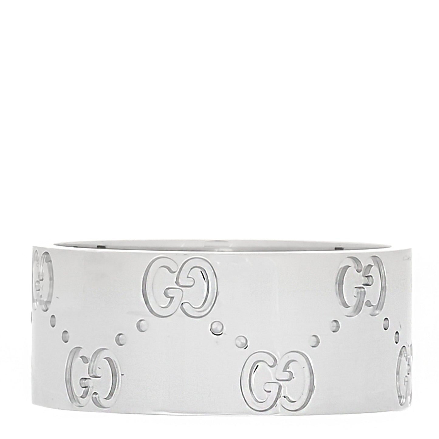 18K White Gold Wide Icon Ring 59 8.75