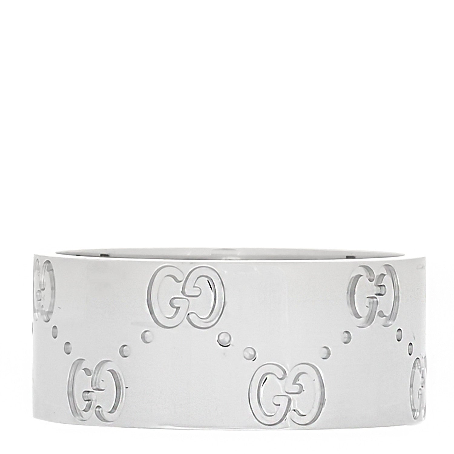 Gucci 18K White Gold Wide Icon Ring 59 8.75 3 of 6