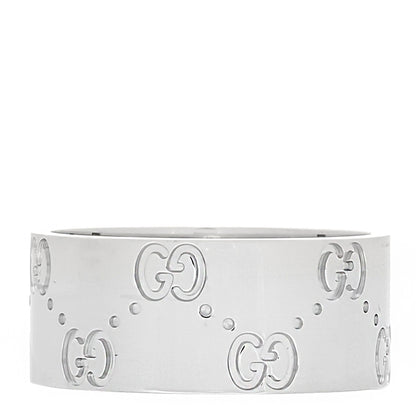 Gucci 18K White Gold Wide Icon Ring 59 8.75 3 of 6