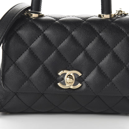 Chanel Iridescent Caviar Quilted Extra Mini Coco Handle Flap Black 10 of 10