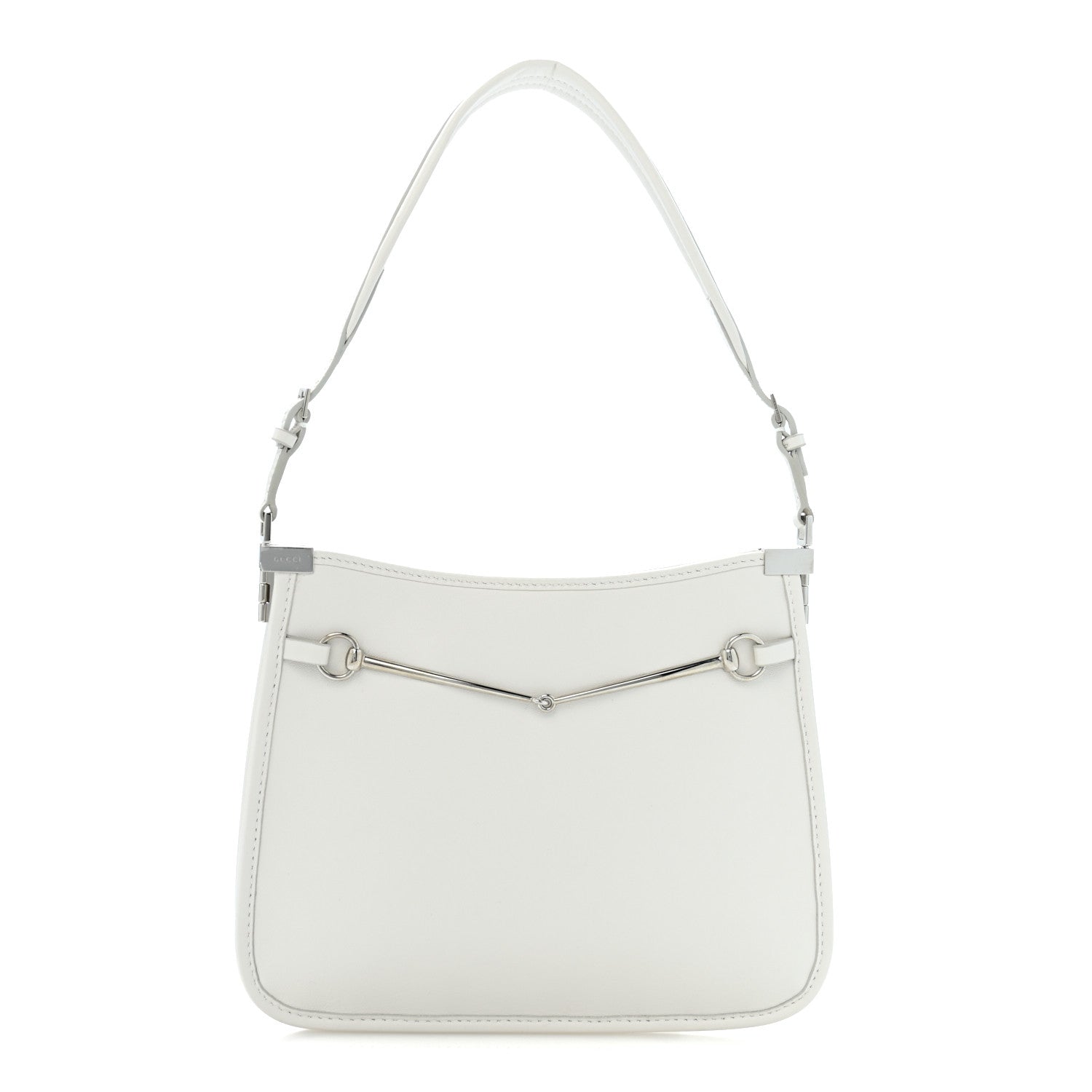 Gucci Calfskin Horsebit Slim Shoulder Bag White 1 of 10