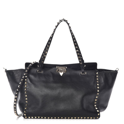 Valentino Garavani Vitello Medium Rockstud Tote Black 1 of 17