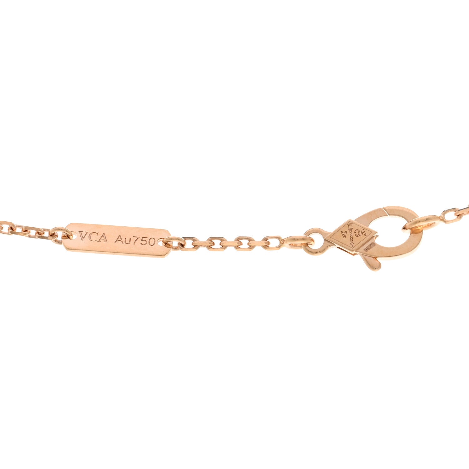Van Cleef & Arpels 18K Rose Gold Diamond Silver Obsidian Vintage Alhambra Pendant Necklace 4 of 6