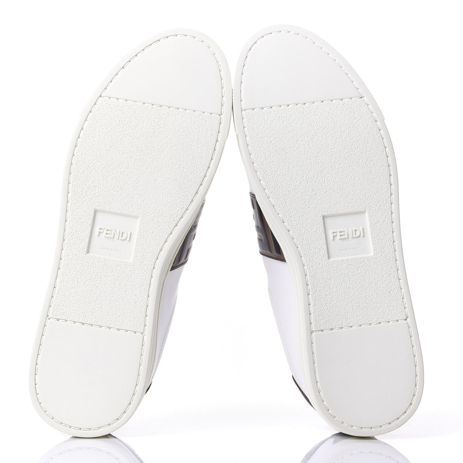 Fendi Vitello FF Embossed Womens Slip On Sneakers 38 Ultra White Maya Black 7 of 11
