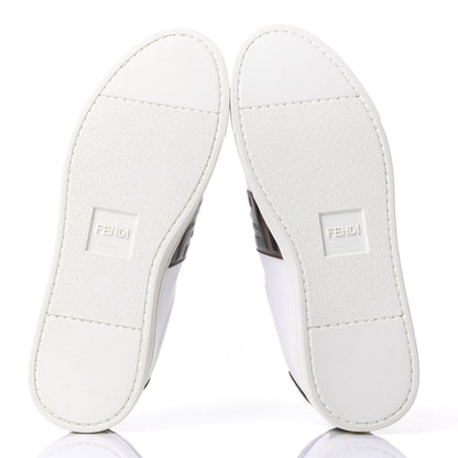 Fendi Vitello FF Embossed Womens Slip On Sneakers 38 Ultra White Maya Black 7 of 11