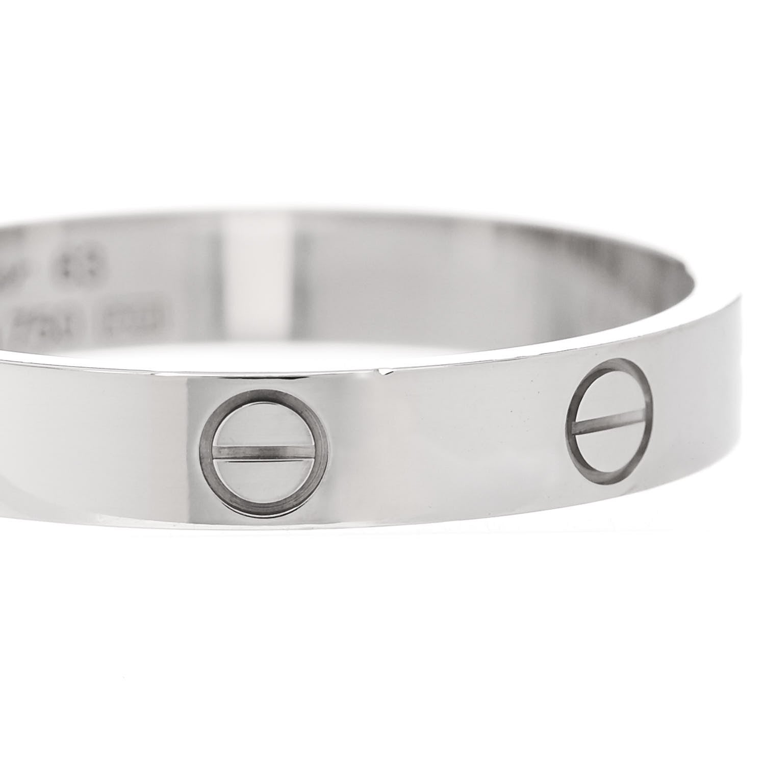 Cartier 18K White Gold 3.5mm LOVE Wedding Band Ring 63 10.25 6 of 7